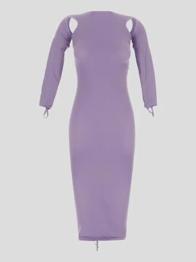 Andreädamo Andreadamo Cutout Midi Dress In Purple