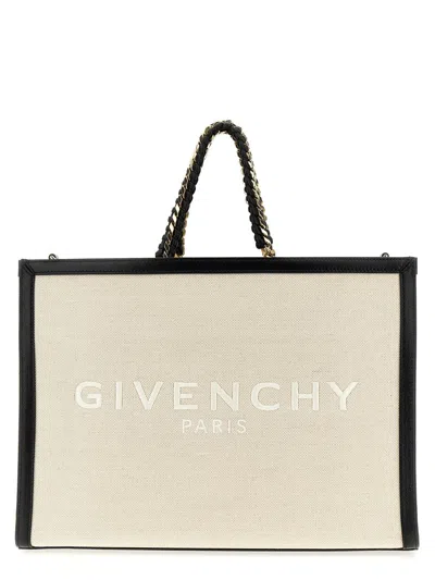 Givenchy Medium 'g Tote' Shopping Bag In White/black