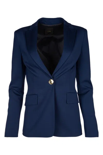 Pinko Signum Single-breasted One Button Jacket In Blue