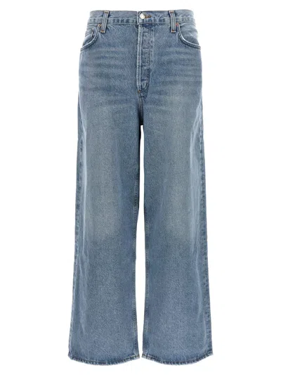 Agolde Low Slung Baggy Wide-leg Jeans In Blue