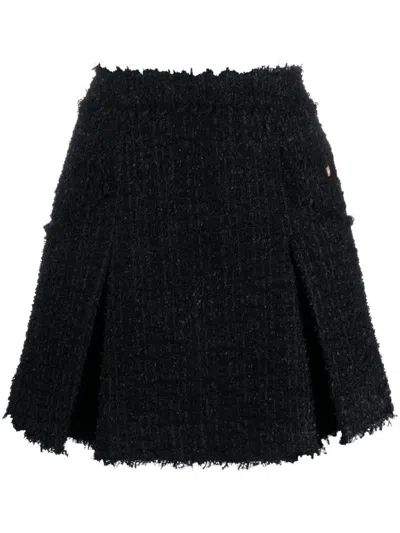 Balmain Pleated Mini Skirt In Black