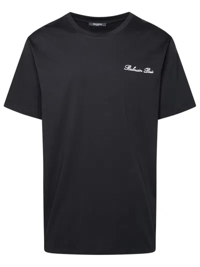 Balmain ' Iconica' Black Cotton T-shirt