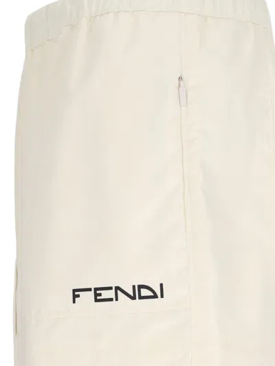 Fendi Shorts With Elasticated Waist In White