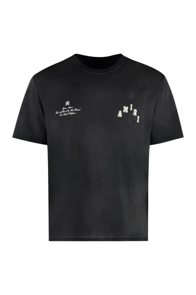 Amiri Cotton Crew-neck T-shirt In Black