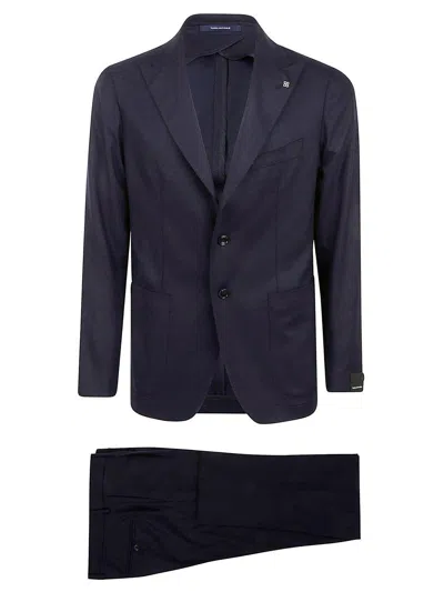 Tagliatore Single-breasted Three-piece Suit Set In Blue