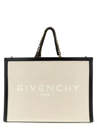 Givenchy Medium G Tote Shopping Bag In White/black