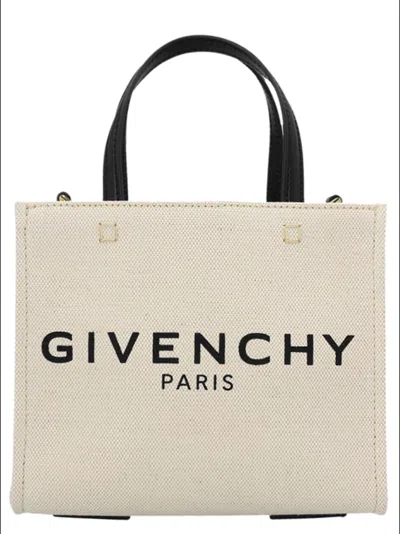 Givenchy Mini Shopping Handbag In White/black