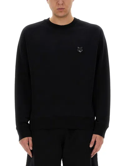 Maison Kitsuné "fox Head" Sweatshirt In Black