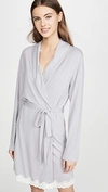 Eberjey Lady Godiva Classic Jersey Robe In Slate Off White