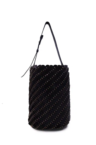 Paco Rabanne Large Paco Bucket Bag In Black