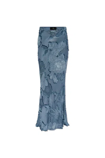 Etro Jacquard Skirt In Blue