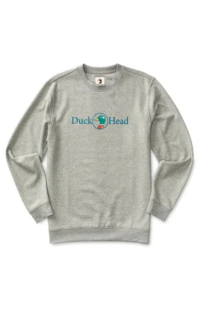Duck Head Vintage Logo Crewneck Sweatshirt In Heather Grey