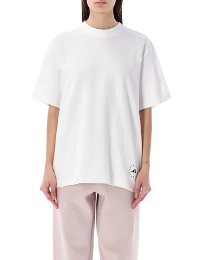 Adidas By Stella Mccartney Logo印花棉混纺t恤 In White