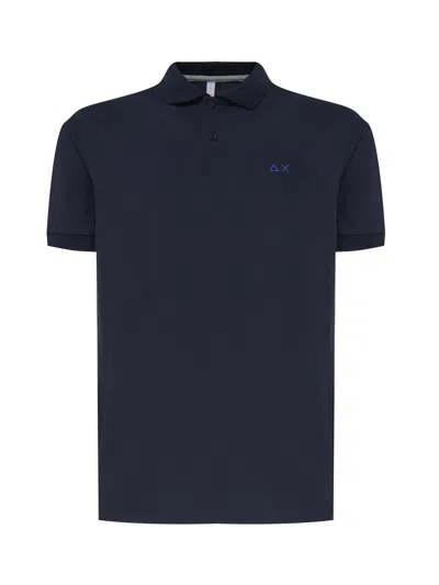 Sun 68 Polo T-shirt In Cotton In Navy Blue