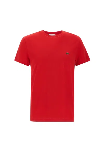Lacoste Pima Cotton T-shirt In Rosso