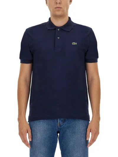 Lacoste Polo With Logo In Blu