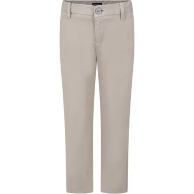 Emporio Armani Kids' Ivory Trousers For Boy With Logo In Corda