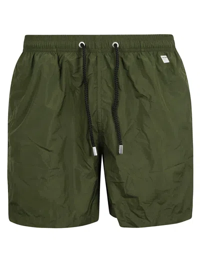 Mc2 Saint Barth Logo-patch Drawstring-waist Swim Shorts In Green
