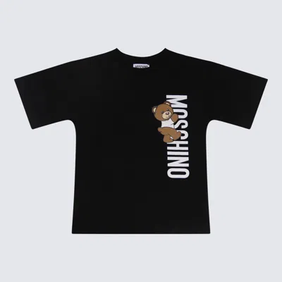 Moschino Kids' 棉质平纹针织t恤 In Black