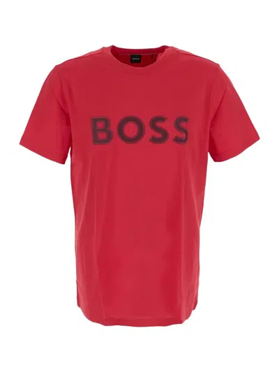 Hugo Boss Cotton T-shirt In Pink