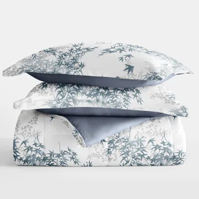 Ienjoy Home Comforter Set Patterned Reversible Microfiber All Season Down-alternative Ultra Soft Bedding In Blue