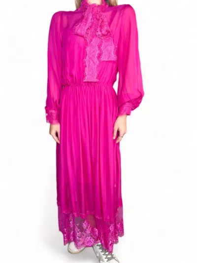 La Fuori Fuchia Silk Dress In Pink