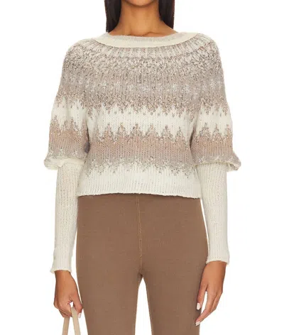 Free People Home For The Holidays Sweater In Cream Combo In Beige
