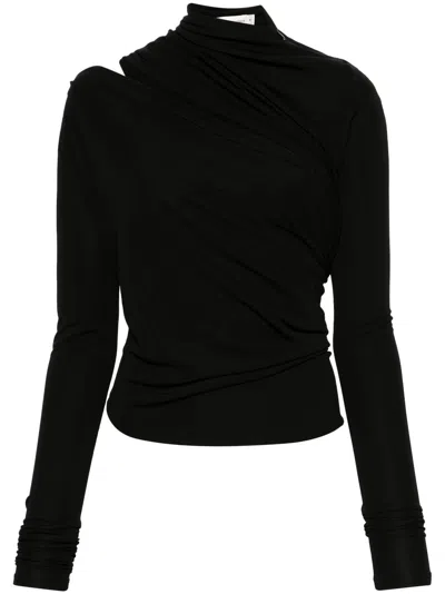 Christopher Esber Monstera Cut-out Blouse In Black