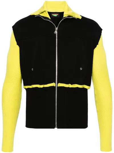 Frederik Taus Panelled Zip-up Sweatshirt In Black