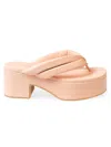 Dries Van Noten Women's 60mm Leather Platform Flip-flops In Blush