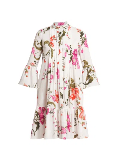 Erdem Floral-print Seersucker Shirt Dress In White