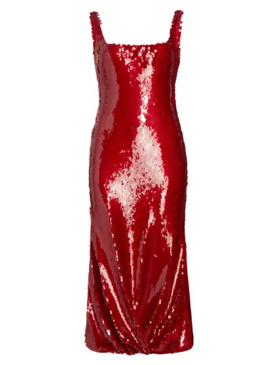 16arlington Women's Sidd Sequined Midi-dress In Deep Red