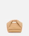 Jw Anderson Twister Midi Raffia Crossbody Bag In Beige