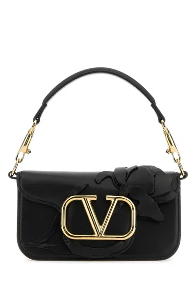 Valentino Garavani Vlogo Signature Leather Tote Bag In Black