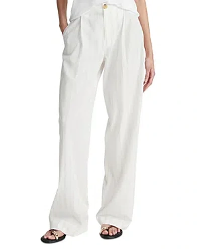 Vince Relaxed Pleated Stripe Straight-leg Trousers In Pampas Stripe