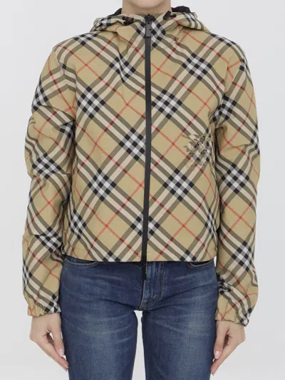Burberry Cropped Reversible Jacket In Beige