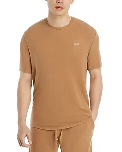 Hugo Boss Ribbed Pajama Top In Medium Beige