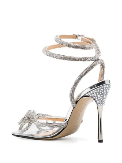Mach & Mach Embellished Pointed Toe Slingback Pumps In Silver