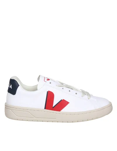 Veja Leather Sneakers In White/red