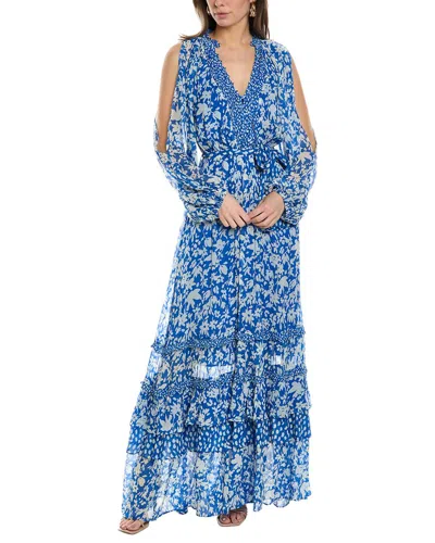 Ba&sh Fanny Cold Shoulder Maxi Dress In Blue