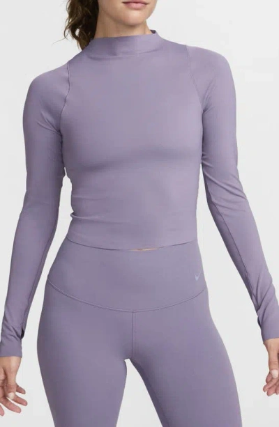 Nike Women's Zenvy Dri-fit Long-sleeve Top In Purple
