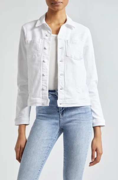 L Agence Shuri Femme Denim Jacket In Blanc