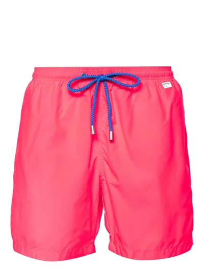 Mc2 Saint Barth X Trouserone™ Drawstring-waist Swim Shorts In Fluo Red
