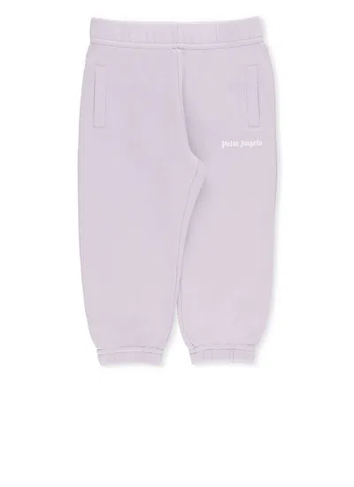 Palm Angels Babies' Logo-print Cotton Track Trousers In Purple