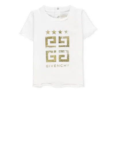 Givenchy White T-shirt For Baby Girl With Logo