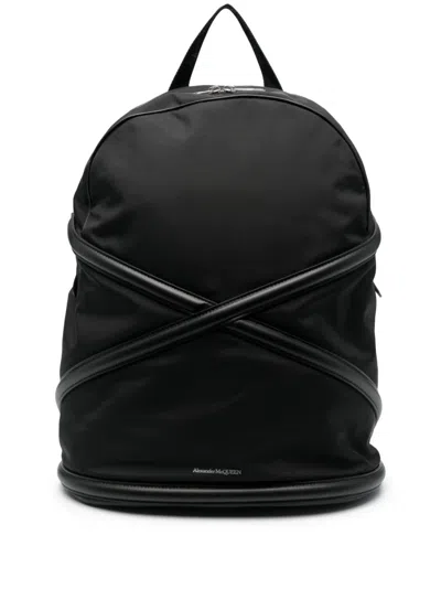 Alexander Mcqueen Black Harness Backpack