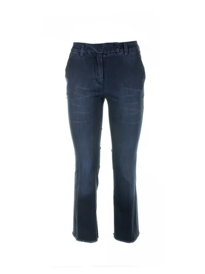 Via Masini 80 Blue Denim Jeans In Blu Chiaro