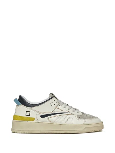 Date Torneo Mens Leather Sneaker In White