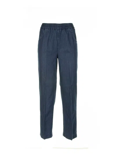 Via Masini 80 Blue High-waisted Trousers