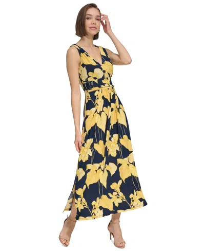 Tommy Hilfiger Plus Size Island Orchid Maxi Dress In Skycpt,sna